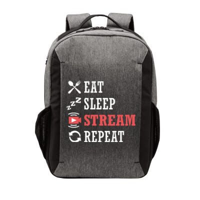 Vlogging Blog Streamer Blogger Eat Sleep Stream Repeat Gift Vector Backpack