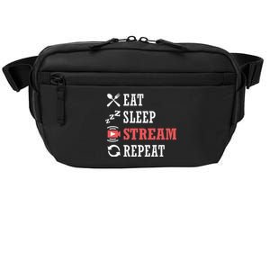 Vlogging Blog Streamer Blogger Eat Sleep Stream Repeat Gift Crossbody Pack