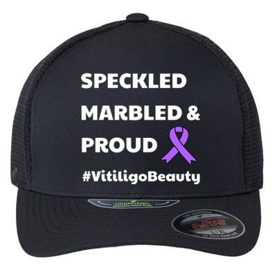 Vitiligo Beauty Speckled Marbled Proud Awareness Ribbon Cute Gift Flexfit Unipanel Trucker Cap