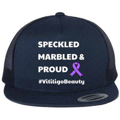 Vitiligo Beauty Speckled Marbled Proud Awareness Ribbon Cute Gift Flat Bill Trucker Hat