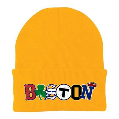 Vintage Boston Sports Fan City Pride T Knit Cap Winter Beanie