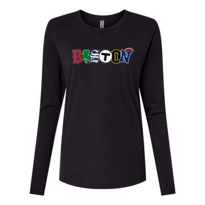 Vintage Boston Sports Fan City Pride T Womens Cotton Relaxed Long Sleeve T-Shirt