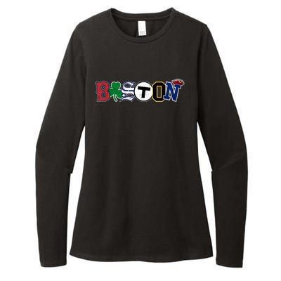 Vintage Boston Sports Fan City Pride T Womens CVC Long Sleeve Shirt