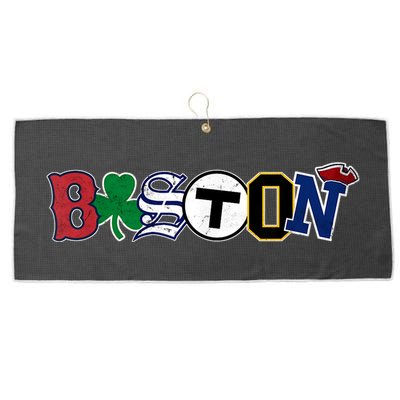 Vintage Boston Sports Fan City Pride T Large Microfiber Waffle Golf Towel