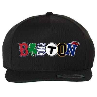 Vintage Boston Sports Fan City Pride T Wool Snapback Cap