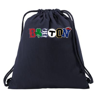 Vintage Boston Sports Fan City Pride T Drawstring Bag