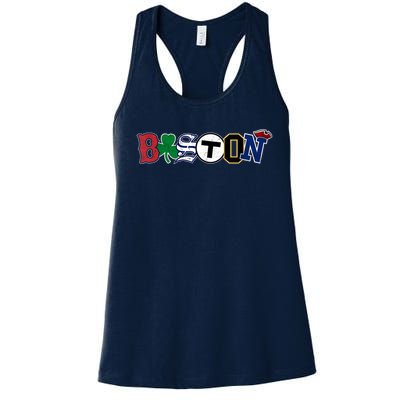 Vintage Boston Sports Fan City Pride T Women's Racerback Tank