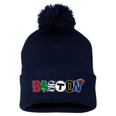 Vintage Boston Sports Fan City Pride T Pom Pom 12in Knit Beanie