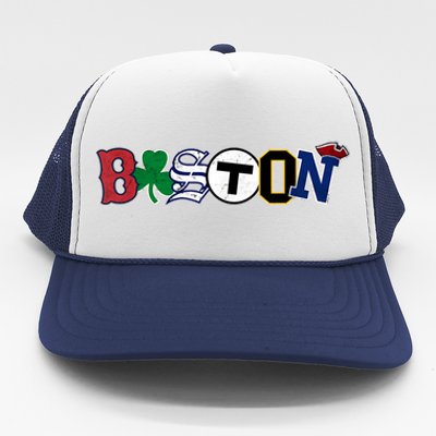 Vintage Boston Sports Fan City Pride T Trucker Hat