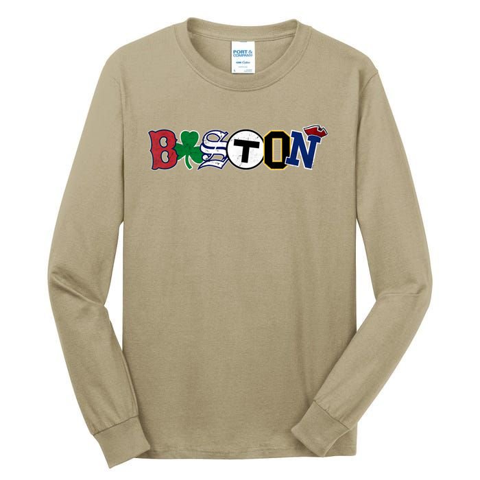 Vintage Boston Sports Fan City Pride T Tall Long Sleeve T-Shirt