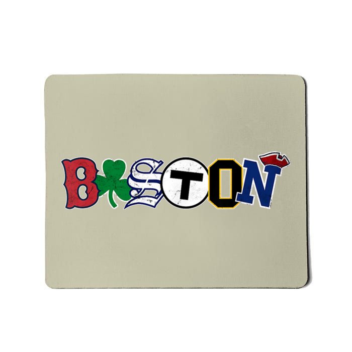 Vintage Boston Sports Fan City Pride T Mousepad