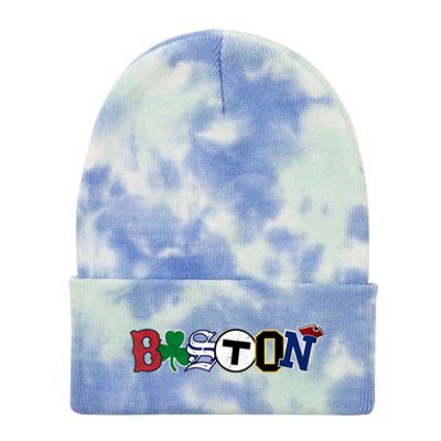 Vintage Boston Sports Fan City Pride T Tie Dye 12in Knit Beanie