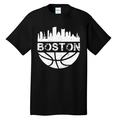 Vintage Boston Skyline Retro Basketball Tall T-Shirt