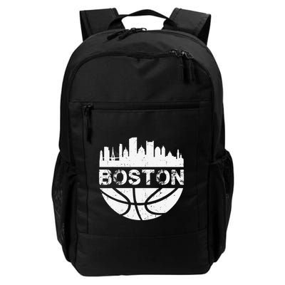 Vintage Boston Skyline Retro Basketball Backpack