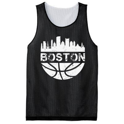 Vintage Boston Skyline Retro Basketball Mesh Reversible Basketball Jersey Tank