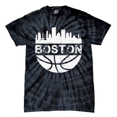 Vintage Boston Skyline Retro Basketball Tie-Dye T-Shirt