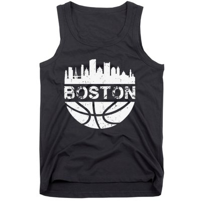 Vintage Boston Skyline Retro Basketball Tank Top