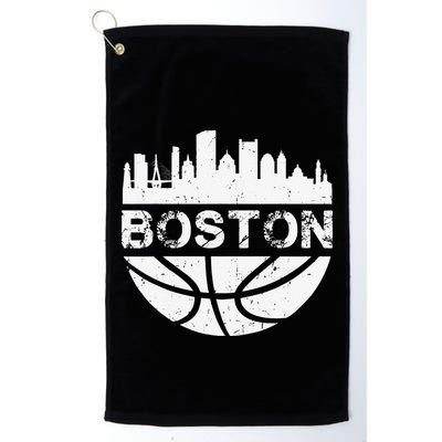 Vintage Boston Skyline Retro Basketball Golf Towel