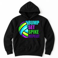 Volleyball Bump Set Spike Repeat Blue Purple Hoodie