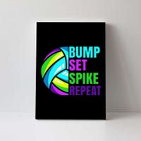 Volleyball Bump Set Spike Repeat Blue Purple Canvas