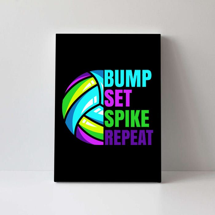 Volleyball Bump Set Spike Repeat Blue Purple Canvas