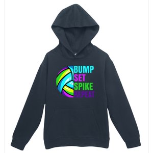 Volleyball Bump Set Spike Repeat Blue Purple Urban Pullover Hoodie