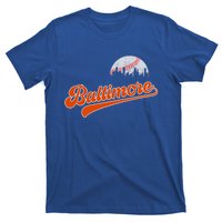 Vintage Baltimore Skyline Retro Game Day Baseball Gift T-Shirt