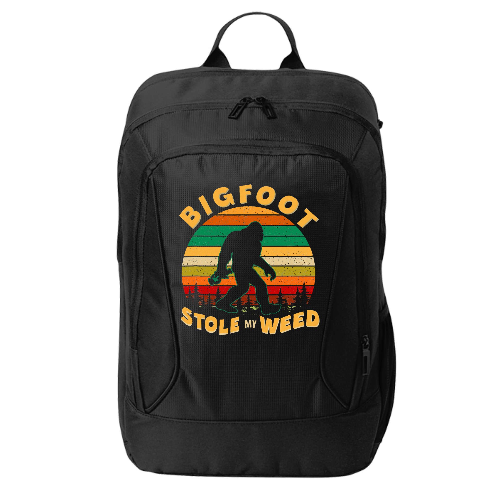Vintage Bigfoot Stole My Weed 420 Marijuana City Backpack