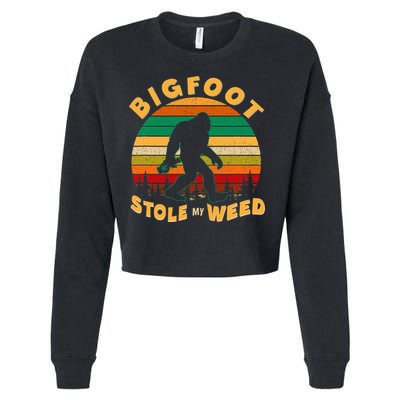 Vintage Bigfoot Stole My Weed 420 Marijuana Cropped Pullover Crew