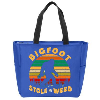 Vintage Bigfoot Stole My Weed 420 Marijuana Zip Tote Bag