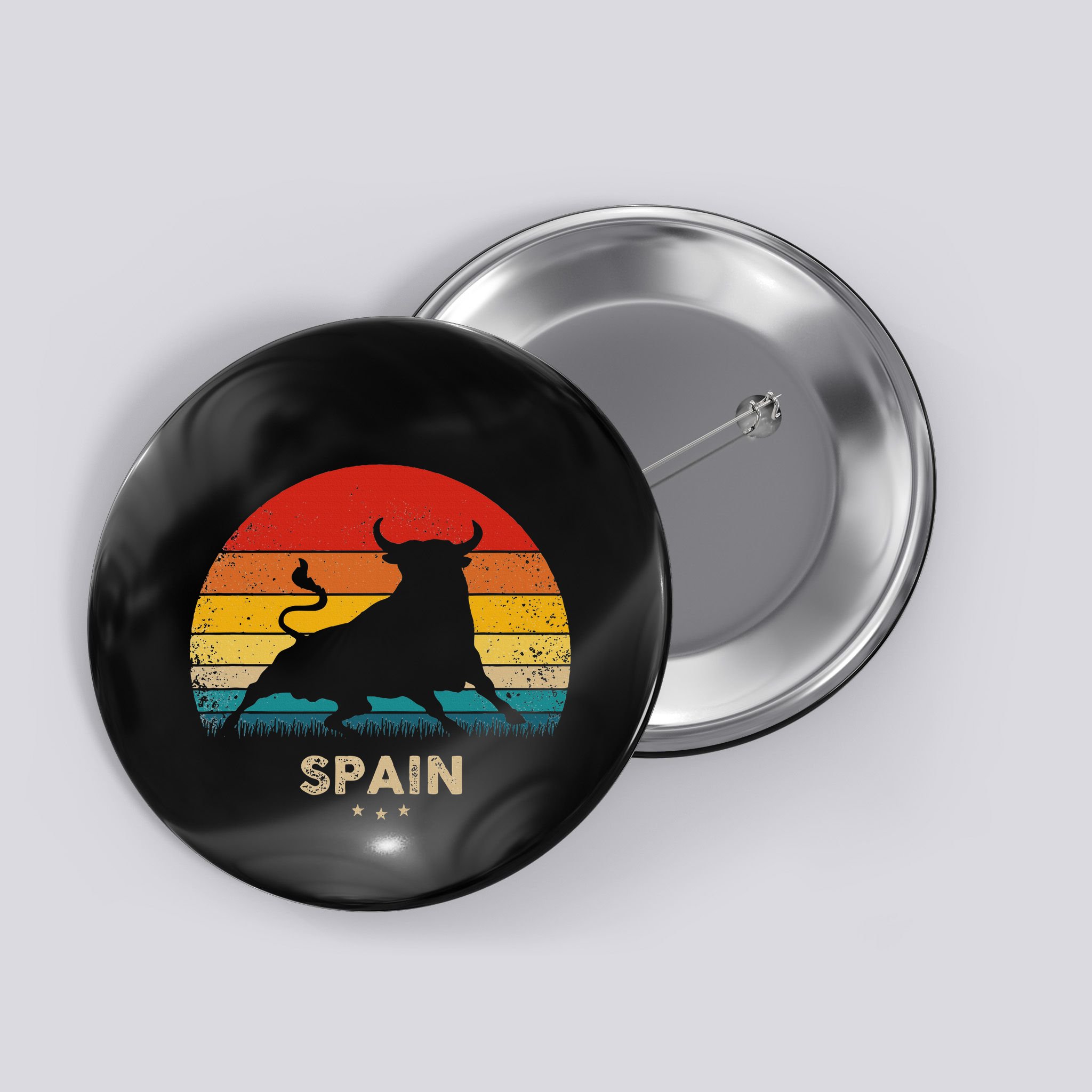 Vintage Bull Silhouette Spain Button