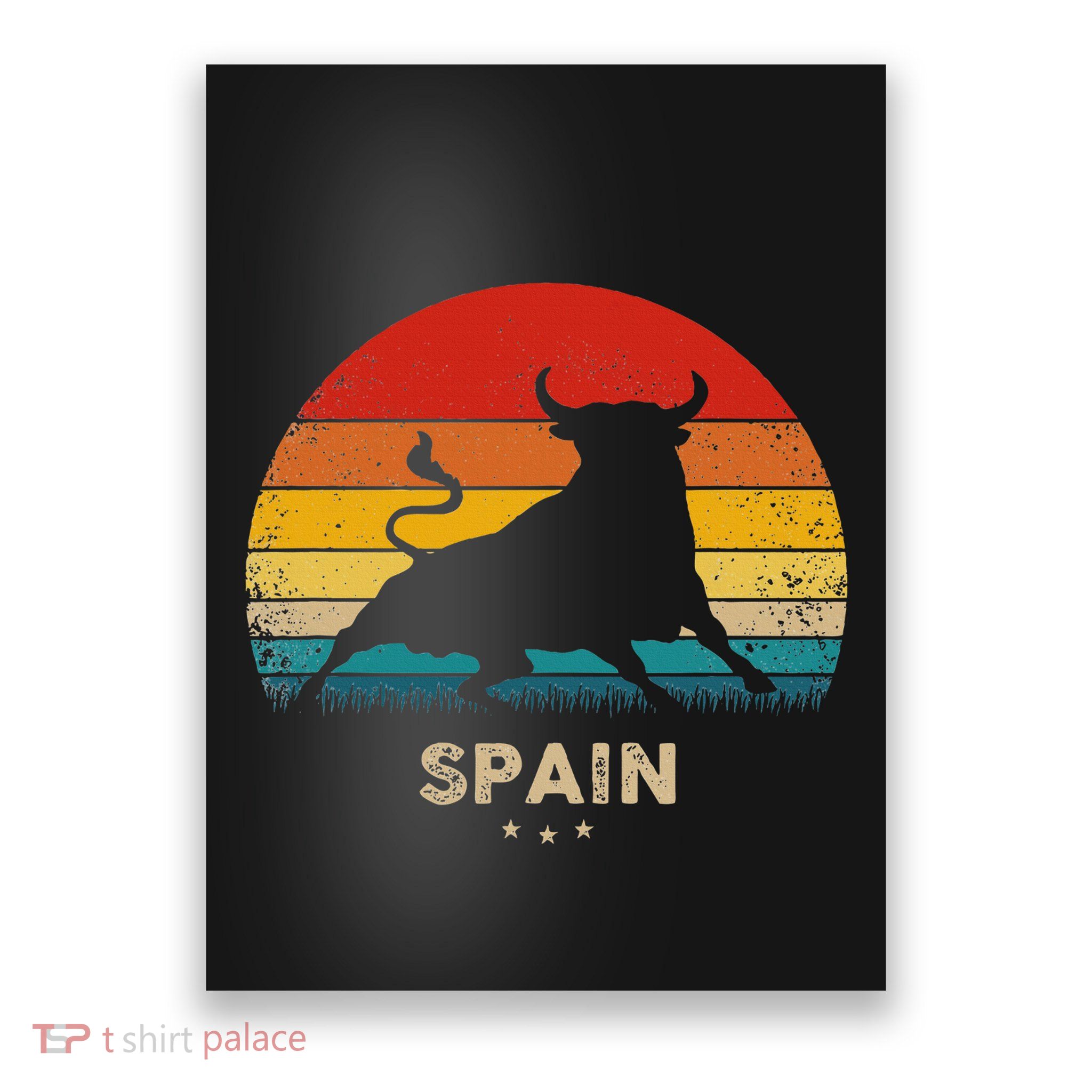 Vintage Bull Silhouette Spain Poster