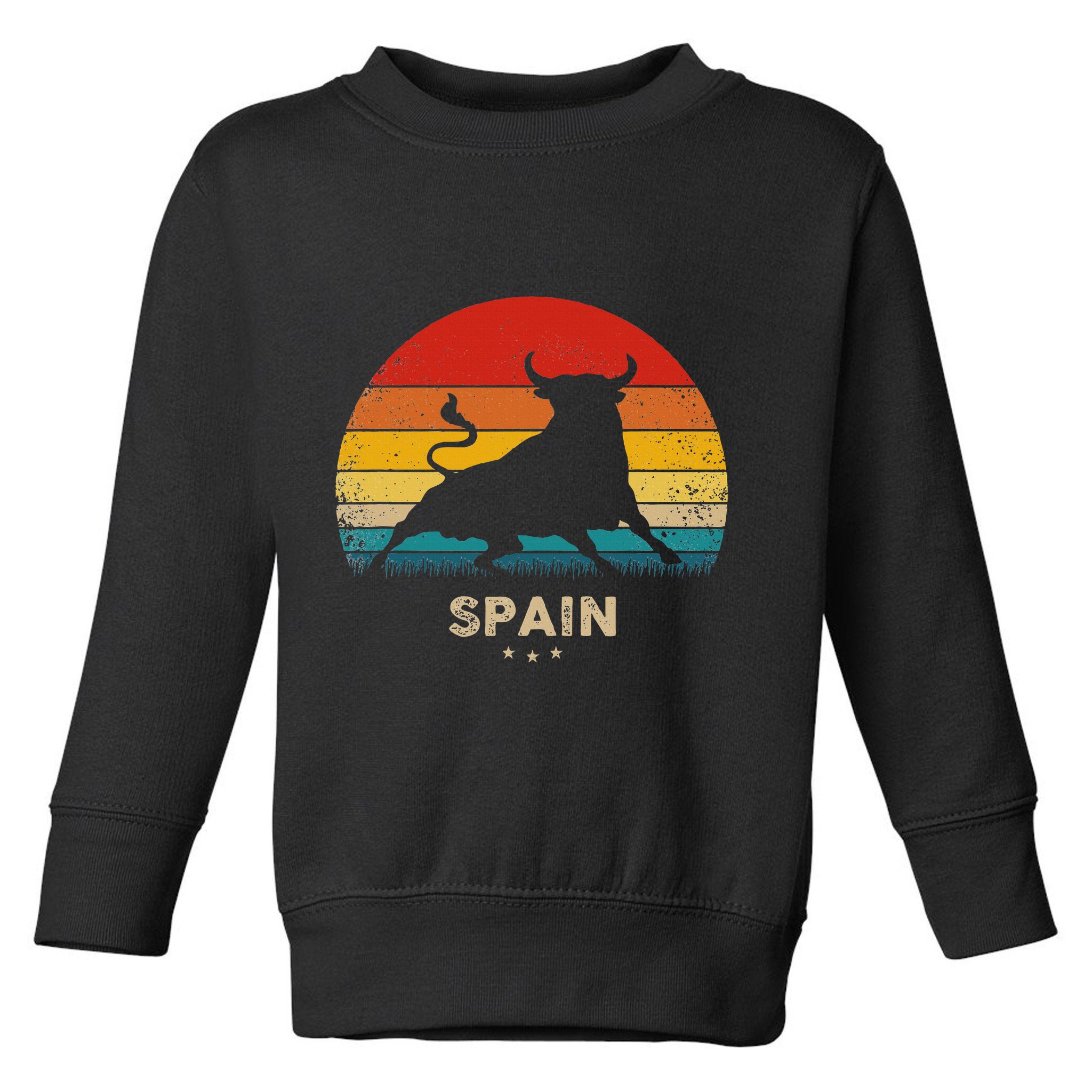 Vintage Bull Silhouette Spain Toddler Sweatshirt