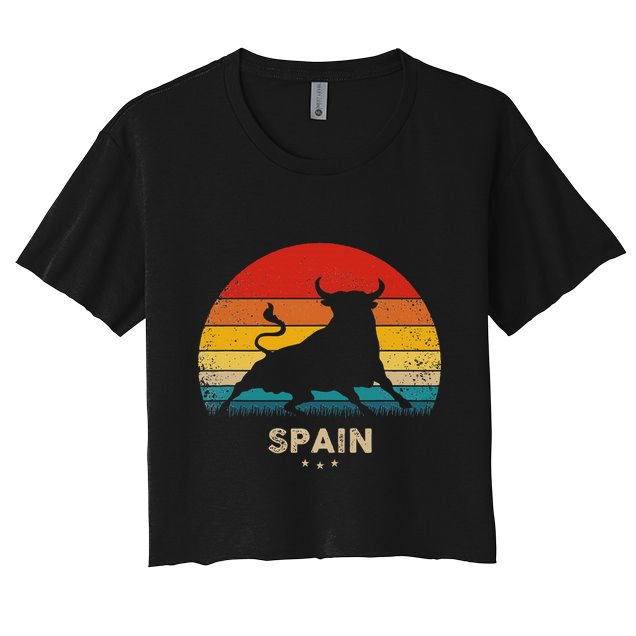 Vintage Bull Silhouette Spain Crop Top