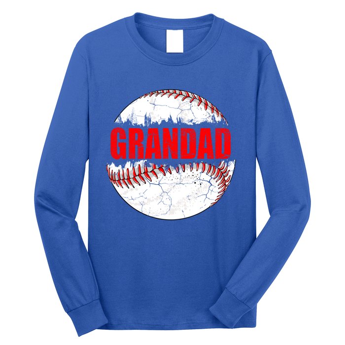 Vintage Baseball Softball Lover Grandad Fathers Day Gift Long Sleeve Shirt