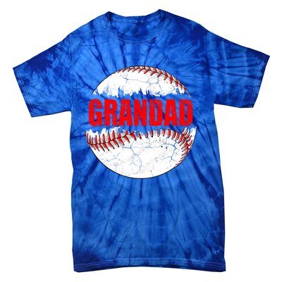 Vintage Baseball Softball Lover Grandad Fathers Day Gift Tie-Dye T-Shirt