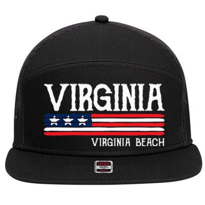 Virginia Beach Souvenir Gift 7 Panel Mesh Trucker Snapback Hat