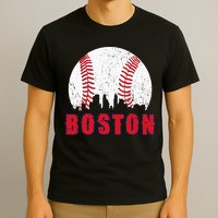 Vintage Boston Skyline Baseball Throwback For Red Game Day T-Shirt