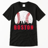 Vintage Boston Skyline Baseball Throwback For Red Game Day Tall T-Shirt