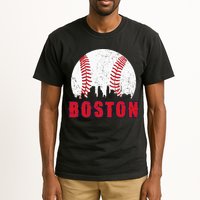 Vintage Boston Skyline Baseball Throwback For Red Game Day Tall T-Shirt