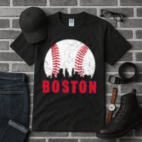 Vintage Boston Skyline Baseball Throwback For Red Game Day Tall T-Shirt