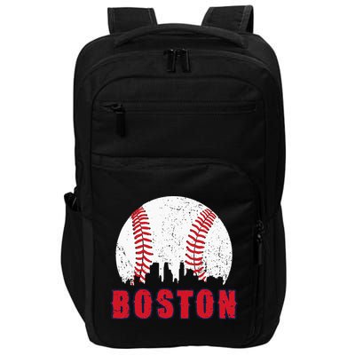 Vintage Boston Skyline Baseball Throwback For Red Game Day Impact Tech Backpack
