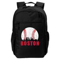 Vintage Boston Skyline Baseball Throwback For Red Game Day Backpack