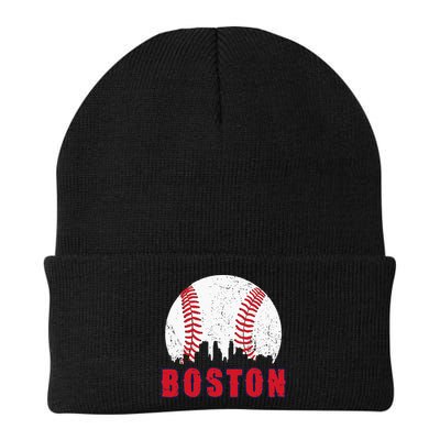 Vintage Boston Skyline Baseball Throwback For Red Game Day Beanie