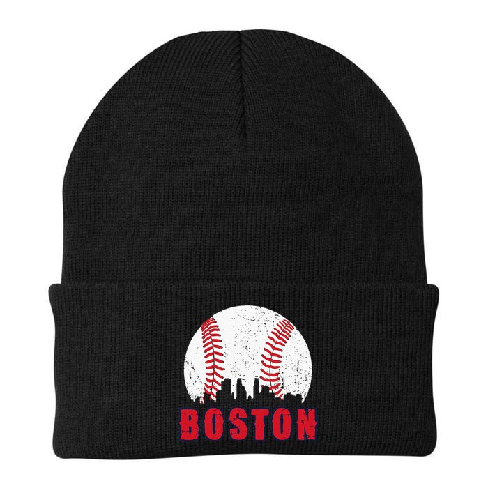 Vintage Boston Skyline Baseball Throwback For Red Game Day Beanie