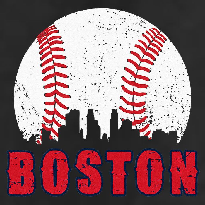 Vintage Boston Skyline Baseball Throwback For Red Game Day Beanie