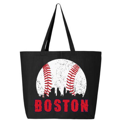 Vintage Boston Skyline Baseball Throwback For Red Game Day 25L Jumbo Tote