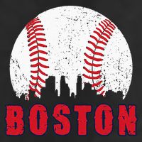 Vintage Boston Skyline Baseball Throwback For Red Game Day Trucker Hat