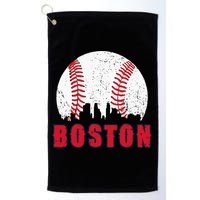 Vintage Boston Skyline Baseball Throwback For Red Game Day Golf Towel
