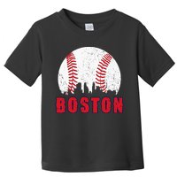 Vintage Boston Skyline Baseball Throwback For Red Game Day Toddler T-Shirt